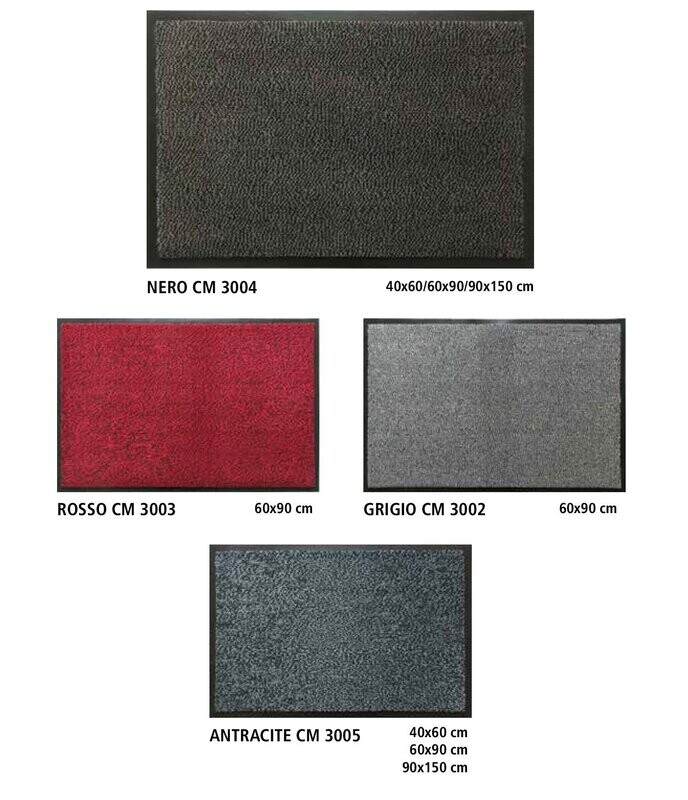 TAPPETO ASCIUGAPASSO SALE E PEPE  CON SOTTOFONODO E BORDO DI CM 3 IN PVC SPESSORE MM 6