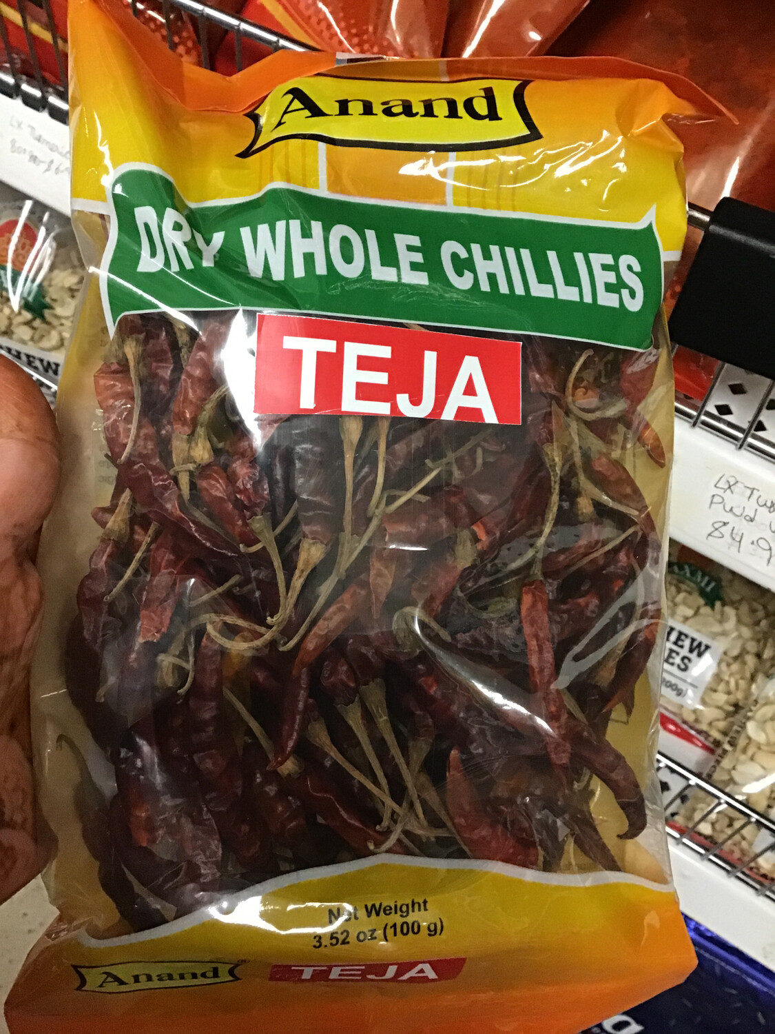ANAND DRY WHOLE CHILLIES TEJA CHILLI 100G