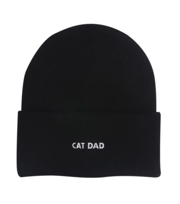 Hatphile Cat Dad Beanie Black 