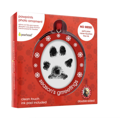 Pearhead Pet Double-Sided Photo & Pawprint Christmas Ornament Kit