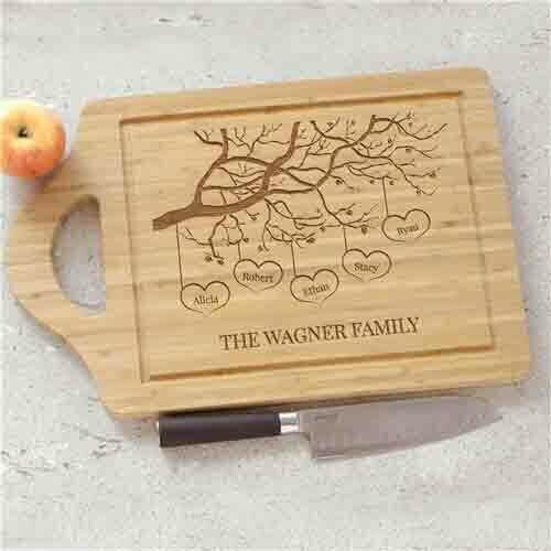 Custom Wood Cutting Board - Engraved Family Tree Custom Wood Cutting Board - Engraved Family Tree