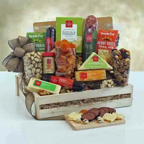Deluxe Meat & Cheese Wooden Gift Crate Deluxe Meat & Cheese Wooden Gift Crate