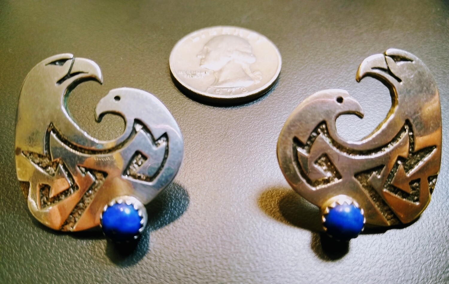 Richard Tsosie Navajo Sterling Silver Eagle Earrings