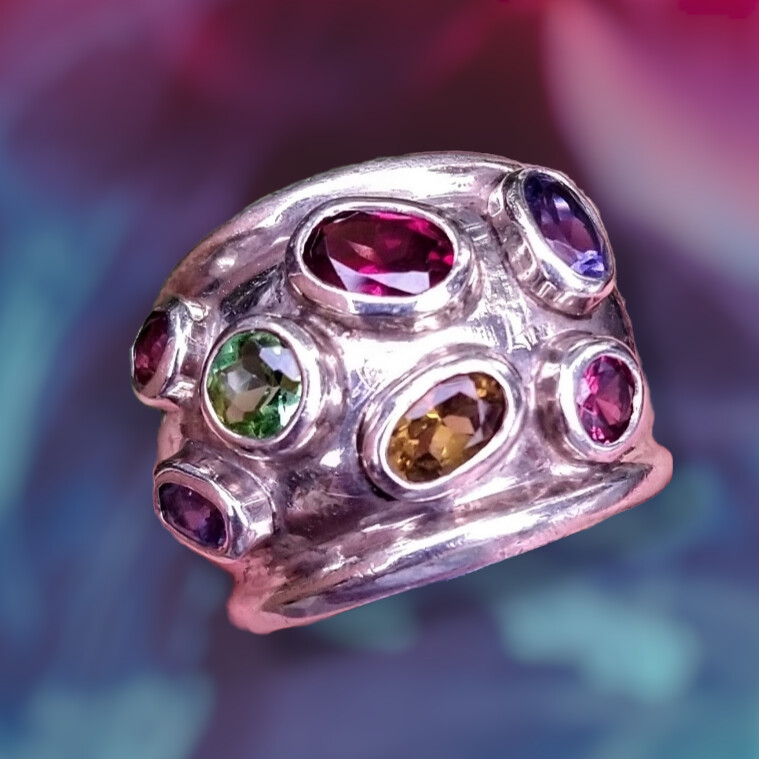 Rigoberto of Beverly Hills Sterling Silver Gemstone Statement Ring