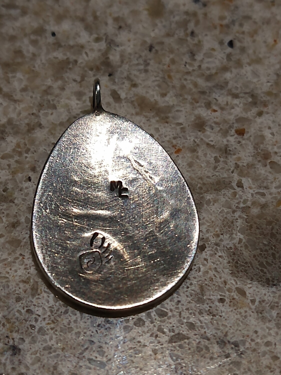 Hopi Marcus Coochwikvia Sterling Silver Overlay Pendant
