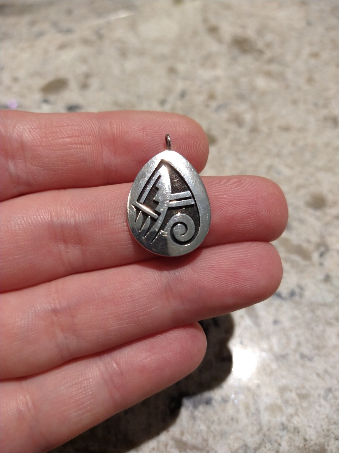 Marcus Coochwykvia Hopi Sterling Silver Water Waves bracelet