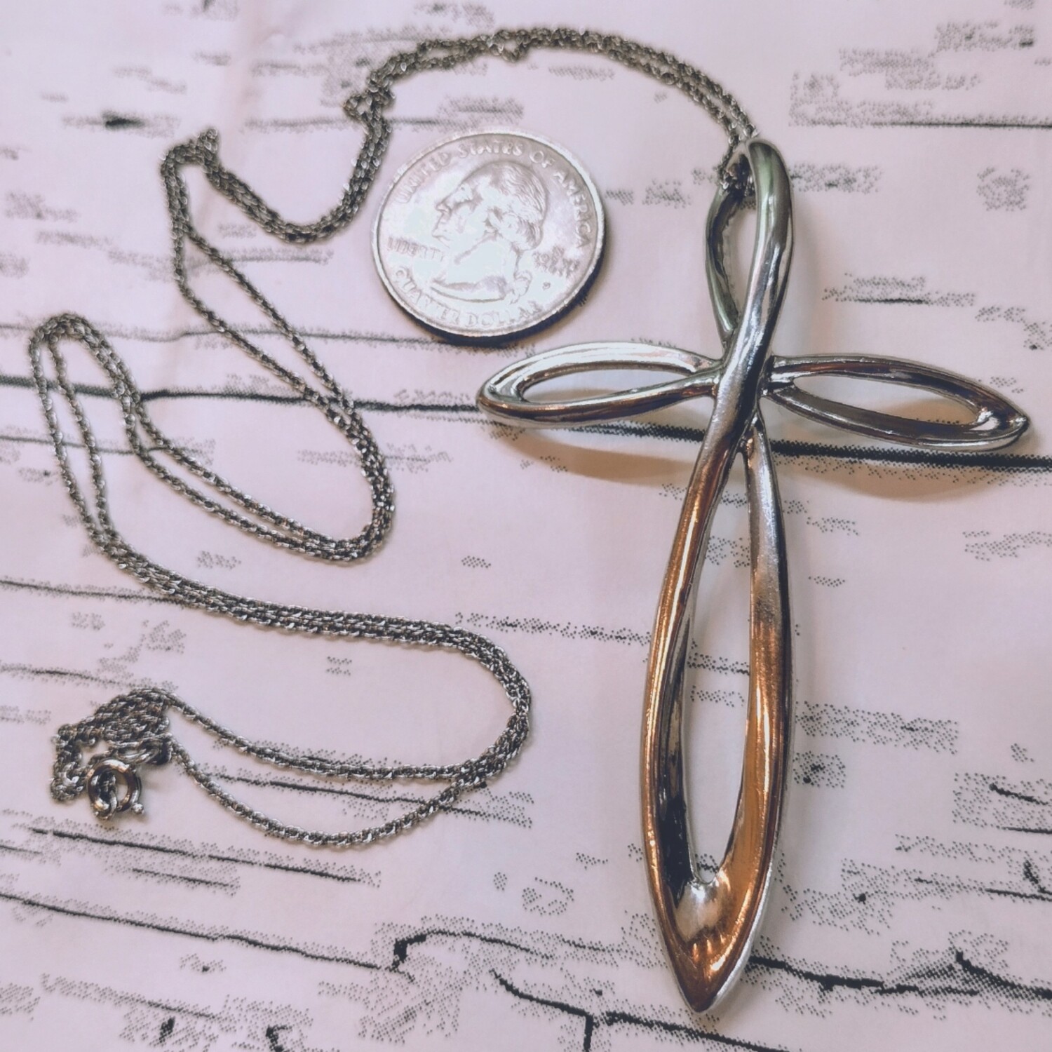 BIG Solid Sterling Silver Cross Pendant by Nambé