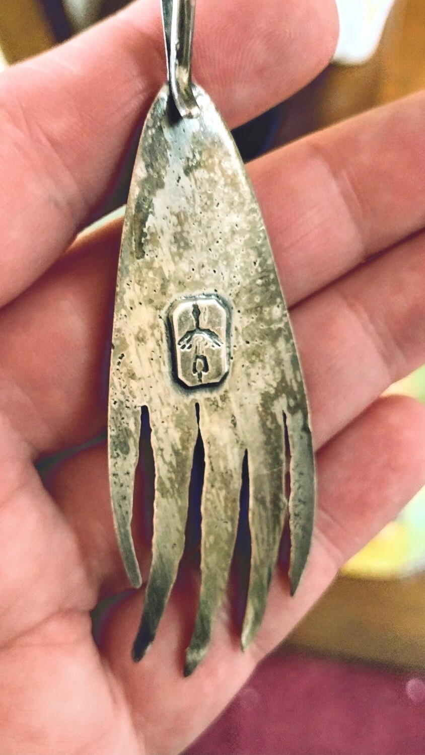 Preston Monongye Hopi Sterling Silver Turquoise Badger Claw