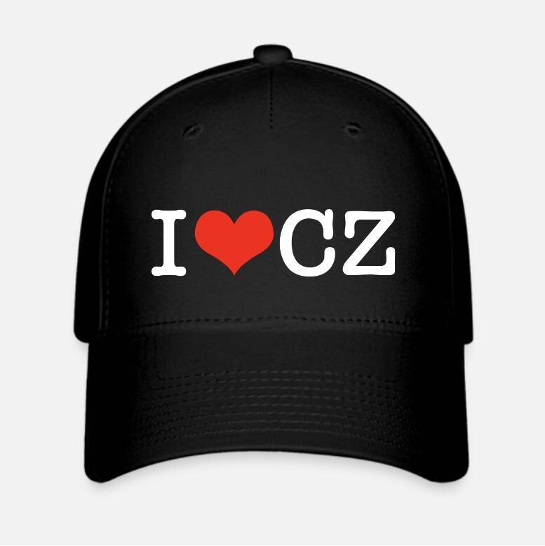 I Love CZ Black Red Unisex Flexfit Hat