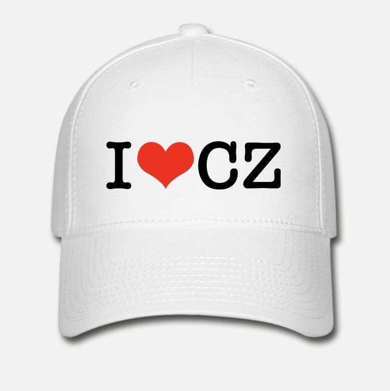 I Love CZ White Red Unisex Flexfit Hat