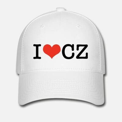 I Love CZ White Red Unisex Flexfit Hat