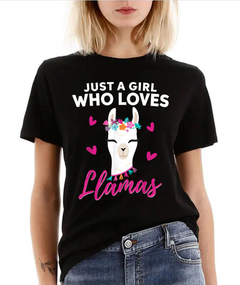 Just A Girl Who Loves Llamas Llama Heart Love Gift T-Shirt