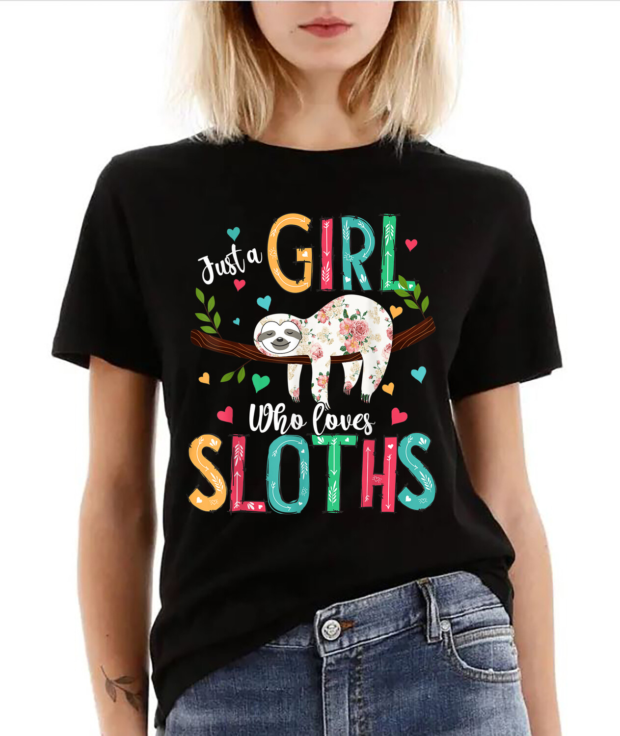 Just a Girl Who Loves Sloths Funny Sloths Lover Gifts T-Shirt