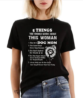 5 Things You Should Know About This Woman She Is A Dog Mom Sunflower Dog Owners Gift Unisex For Women Men Gifts Gift  Kids Youth T-Shirt