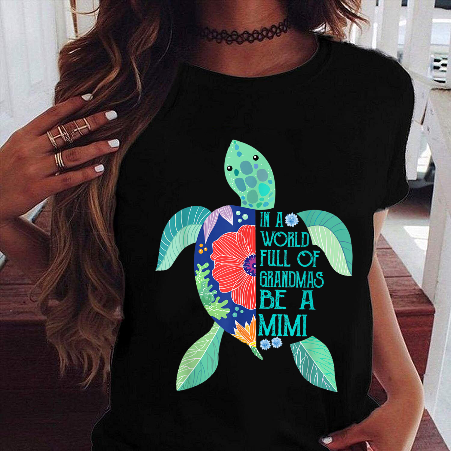 In A World Full Of Grandmas Be A Mimi Sea Turtle Mothers Day T-Shirt, Mimi Shirt, Nana shirt, Grandma shirt, Mother's Day shirt, Sea Turtle Shirt, Love Turtle