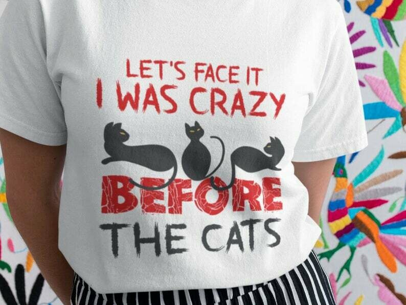 Let'S Face It I Was Crazy Before The Cats Shirt, Black Cat Shirt, Cat Lover Shirt, Funny Cat Shirt, Crazy Cat Lady Shirt, I Love My Cat