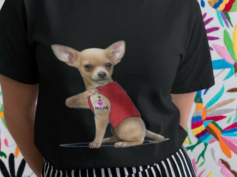 Dog Tattoo Shirt, Chihuahua Shirt, Chihuahua Lover, Heartbeat Dog, Love Dog Shirt, Dog Owner Shirt, Chihuahua Mama, Funny Chihuahua