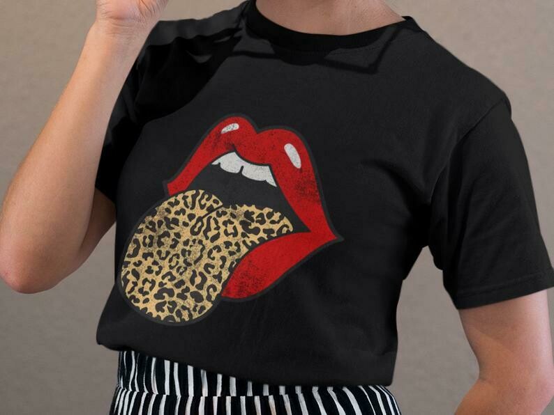 Red Lips Shirt, Leopard Tongue, Animal Prints, Lip Shirt, Leopard Print Shirt, Leopard Kiss Shirt, Leopard Shirt, Tongue Shirt