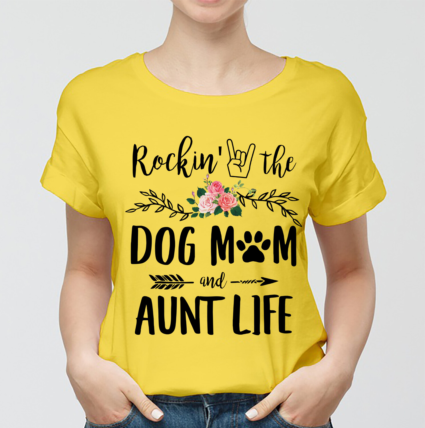 Rockin' The Dog Mom and Aunt Life T Shirt gift for Her Mommy Mama Grandma Mother's Day, Tshirt, Sweatshirt, Long Sleeve, Hoodie