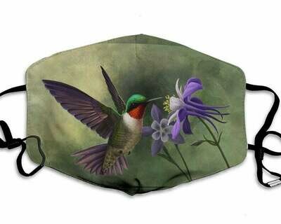 Humming Bird Flower Lover handmade facemask - can be washed comfortable to wear Anti Droplet Dust Filter Cotton Face Mask