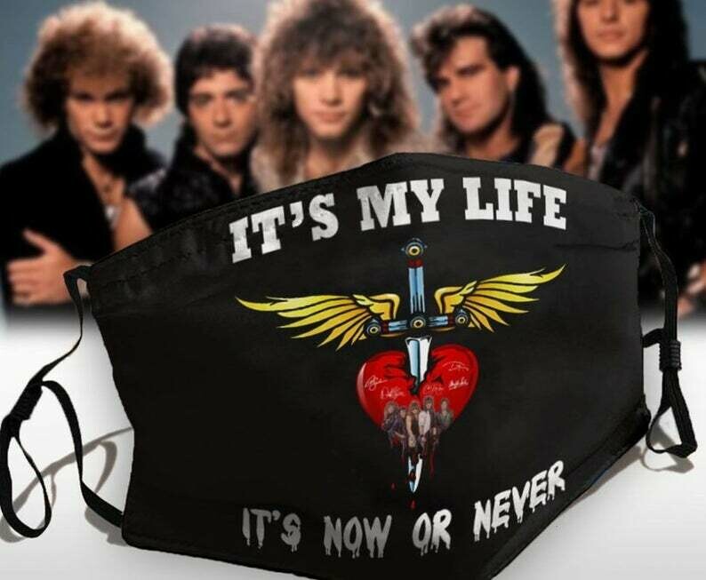 It's My Life It's Now Or Never Bon Jovi Rock Band Fans facemask can be washed comfortable to wear Anti Droplet Dust Filter Cotton Face Mask