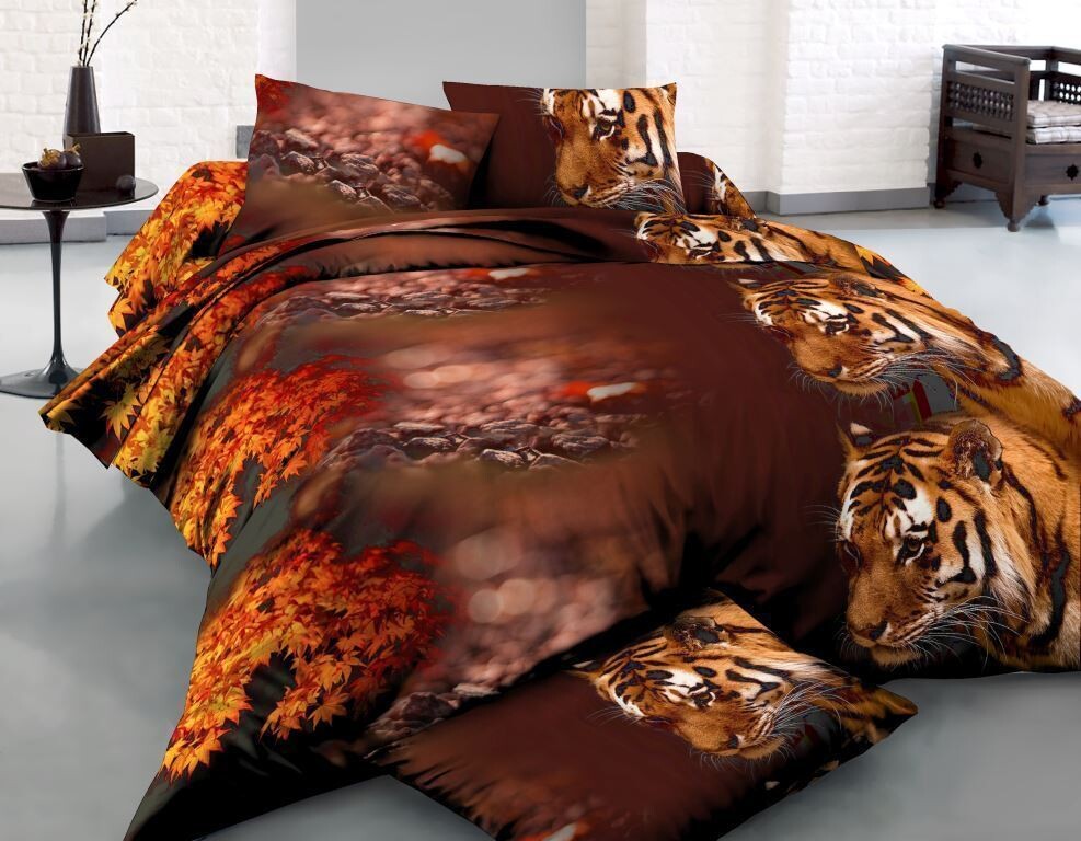 Комплект постельного белья из сатина Тигры
