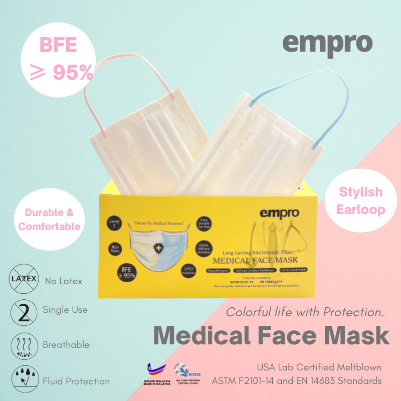 EMPRO Medical Face Mask (MM-139) 50PCS - BFE ≥95% EMPRO Medical Face Mask (MM-139) 50PCS - BFE ≥95%