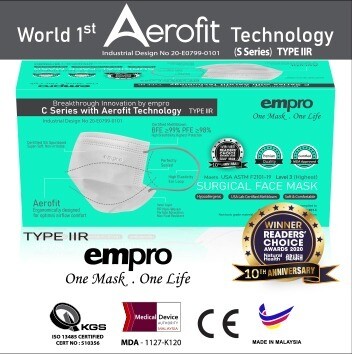 EMPRO Surgical Face Mask Box (SM-8786) 50PCS - BFE ≥98% EMPRO Surgical Face Mask Box (SM-8786) 50PCS - BFE ≥98%