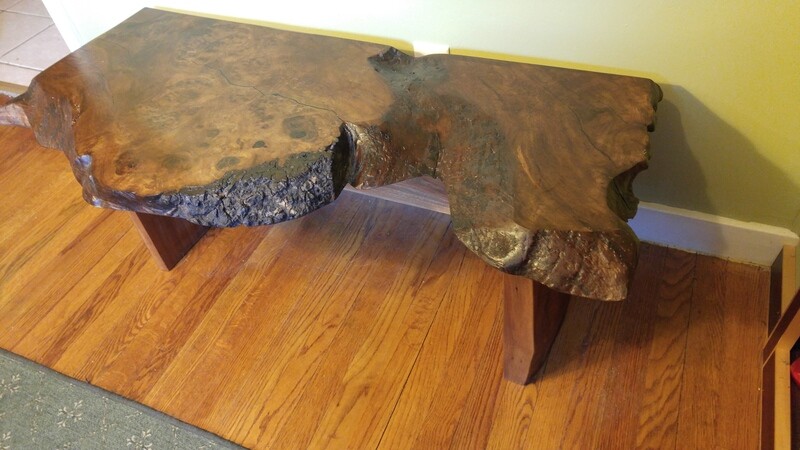 Walnut live Edge Burl Bench/Table