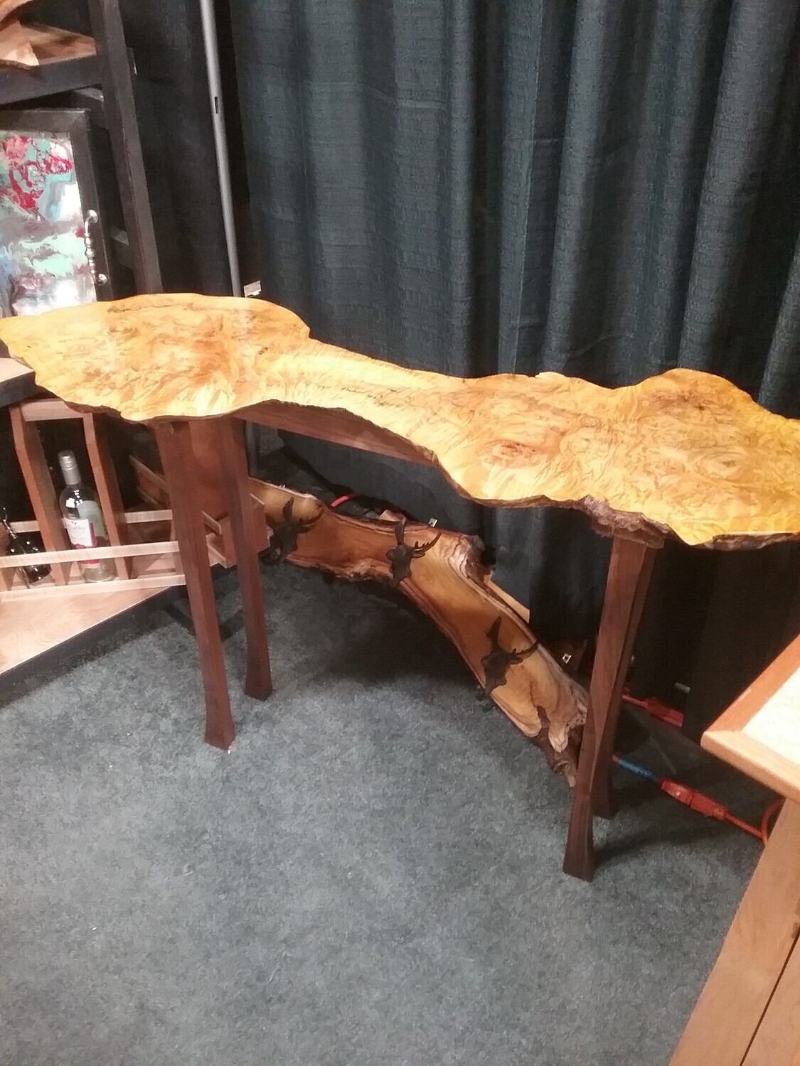 Big Leaf Maple Hour Glass Console Table