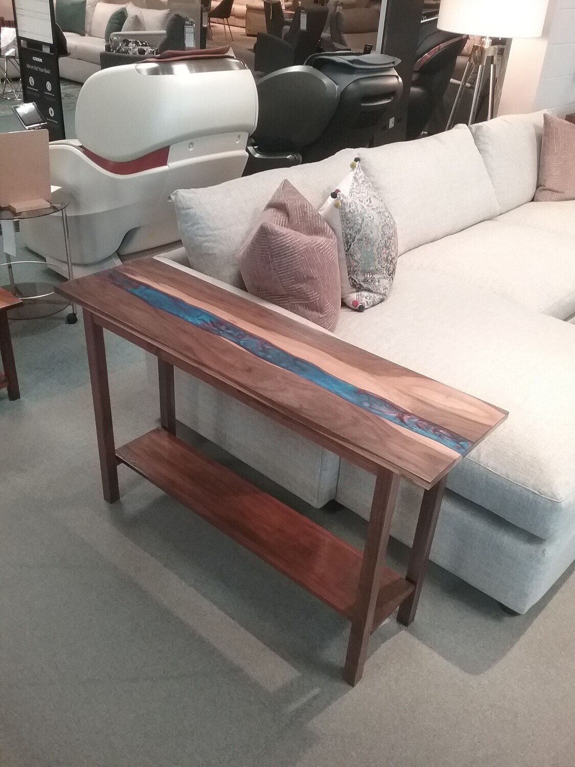 Walnut blue River Sofa table