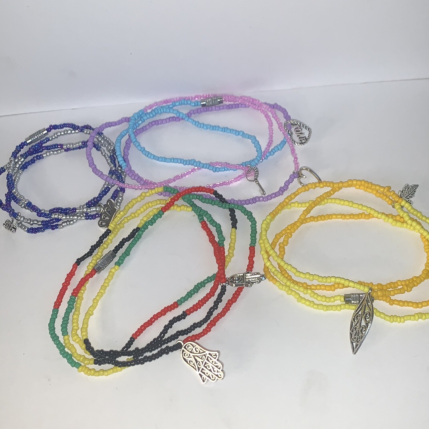 4 Freestyle Waist Beads With Charms