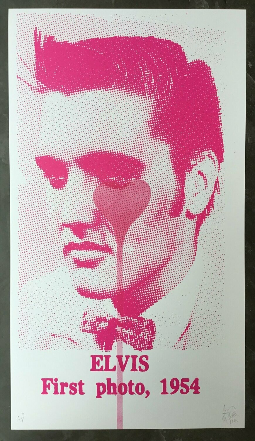Elvis First Photo Pink Heart by Pure Evil
