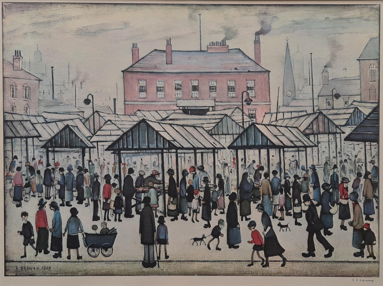 Market Scene in a Northern Town by LS Lowry