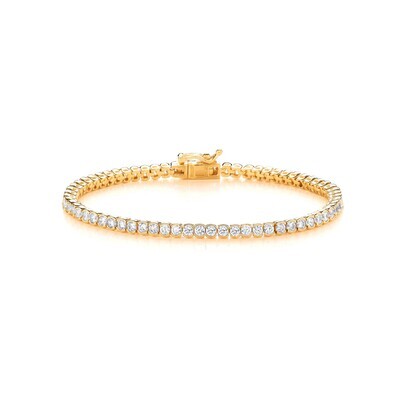 Tennis Bracelet - Gold - Round