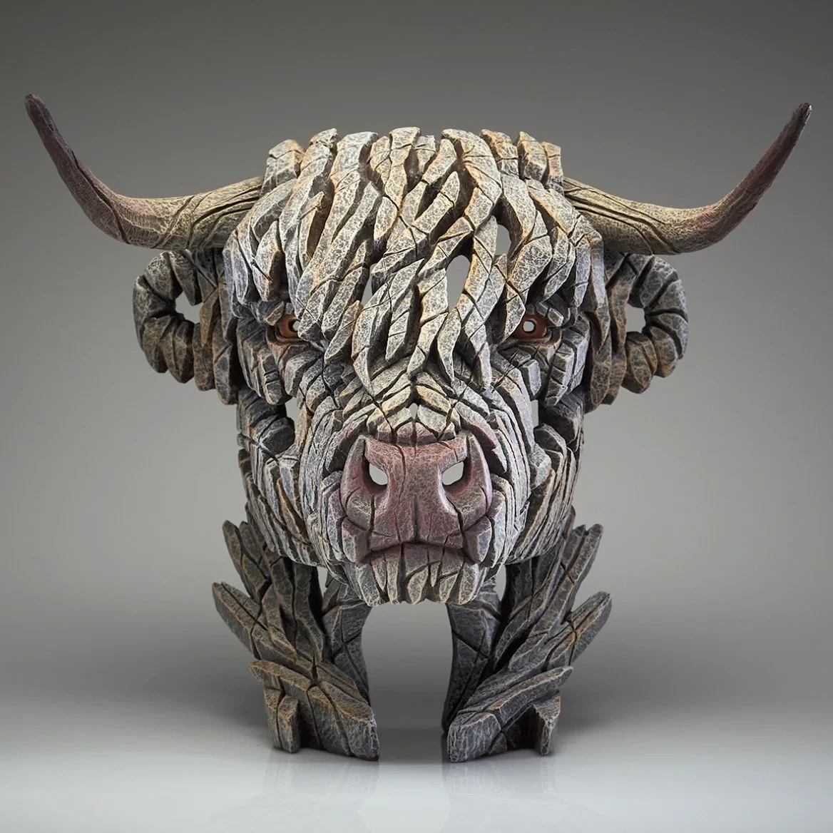 Highland Cow White Bust by Edge Sculpture