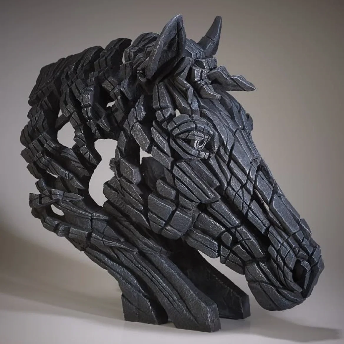 Horse Bust Black by Edge Sculpture