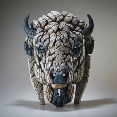 Buffalo by Edge Sculpture (White)