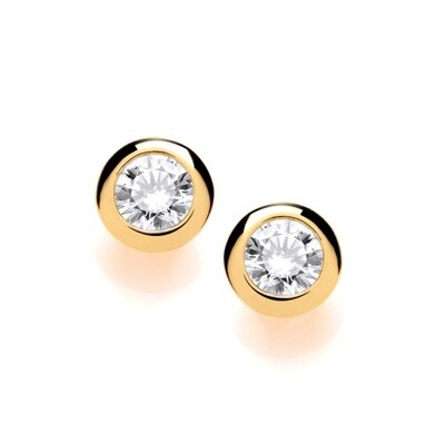 LookLikeDiamonds CZ Gold Stud Earrings