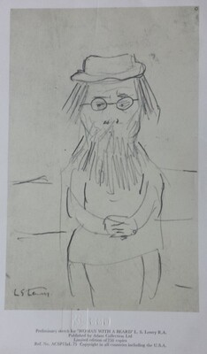 Women with Beard Sketch by LS Lowry