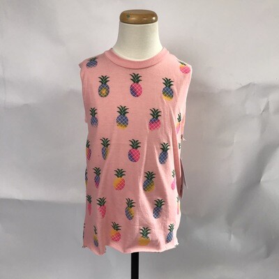 Girls' Pink Pineapple Sleeveless Tee Girls' Pink Pineapple Sleeveless Tee