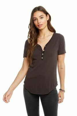 Vintage Black Henley V-Neck T-Shirt Vintage Black Henley V-Neck T-Shirt