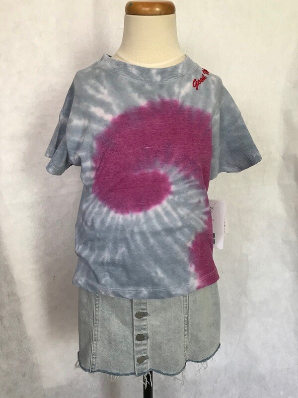 Blue Purple Tie Dye Good Vibes Top Blue Purple Tie Dye Good Vibes Top