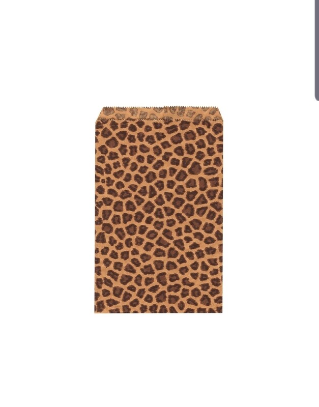 6" X 9" Flat Plain Leopard Prints Paper or Patterned Kraft Bags