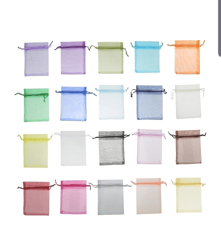 Organza Gift Bags with Drawstring - 3.5 x 4.75 Inches (random colours)