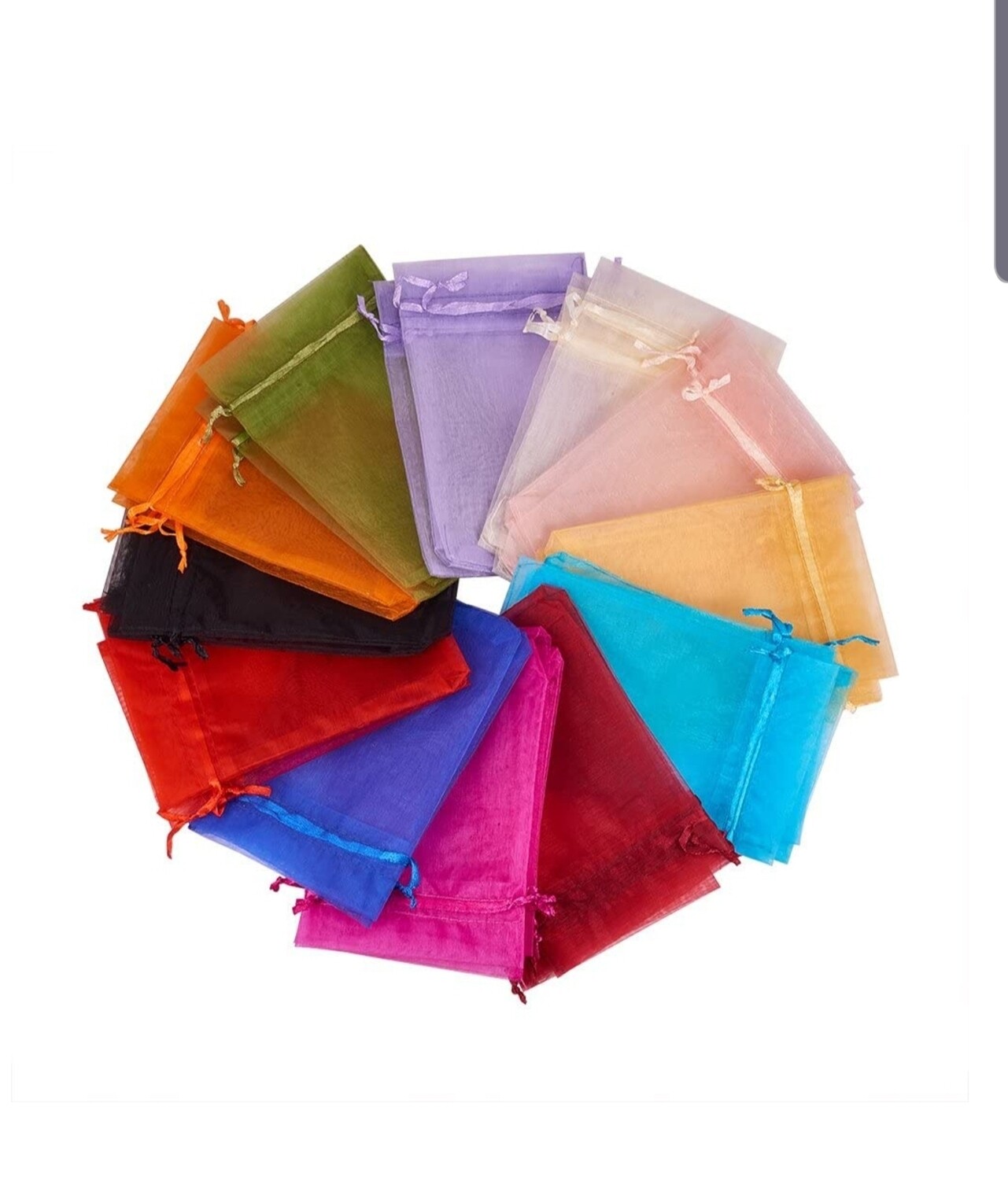 4x6 inches Organza Gift Bags with Drawstring (random colours)