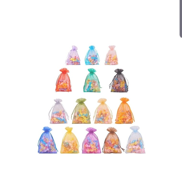 4x6 inches Organza Gift Bags with Drawstring (random colours)