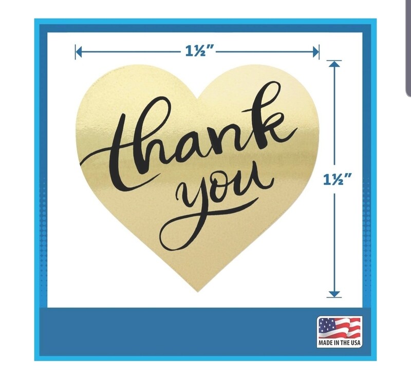 Thank You Stickers (Heart)