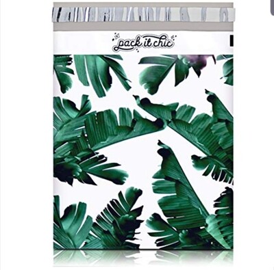 10X13 Tropical Leaves Poly Mailer 