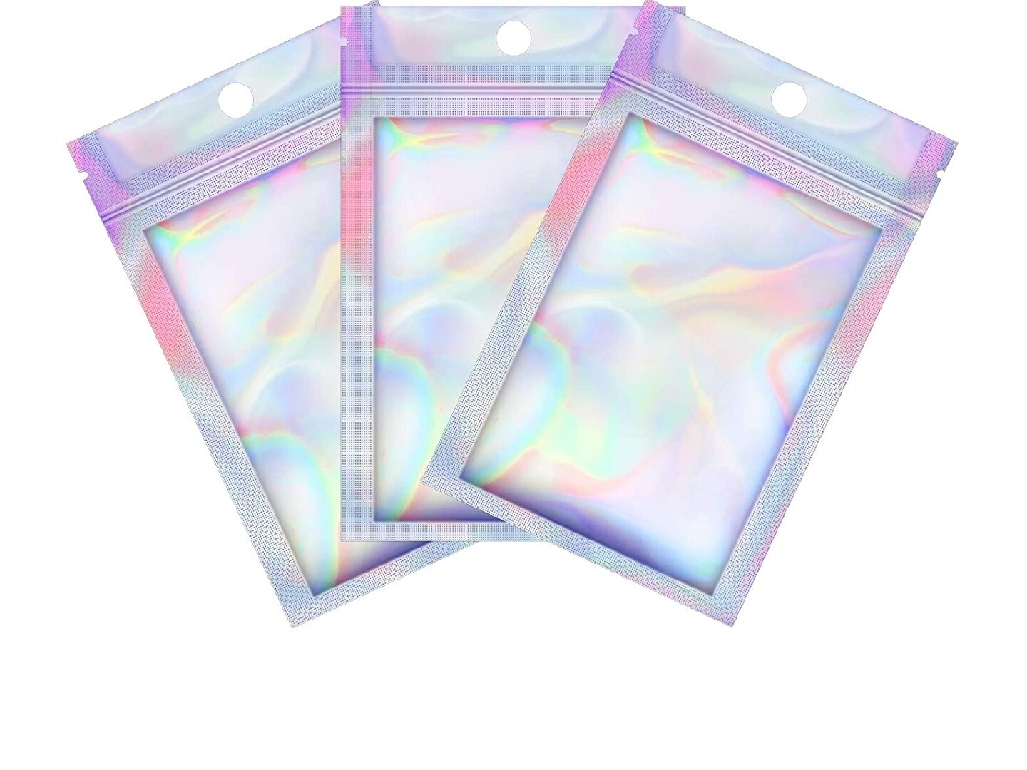 Mylar Zip Lock Bags (Holographic Rainbow Color 2.95 x 4.7 Inch)